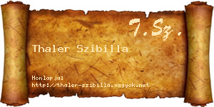 Thaler Szibilla névjegykártya